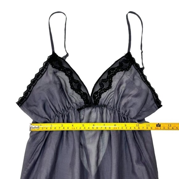 Sophie & Me Sexy Romper Teddy Sz.S Grey Adjustable Black Lace Trim Y2K 90s - Picture 6 of 10